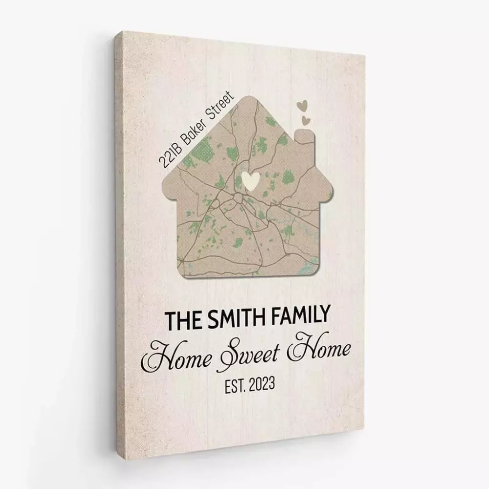 personalised home sweet home est 2023 canvas 1