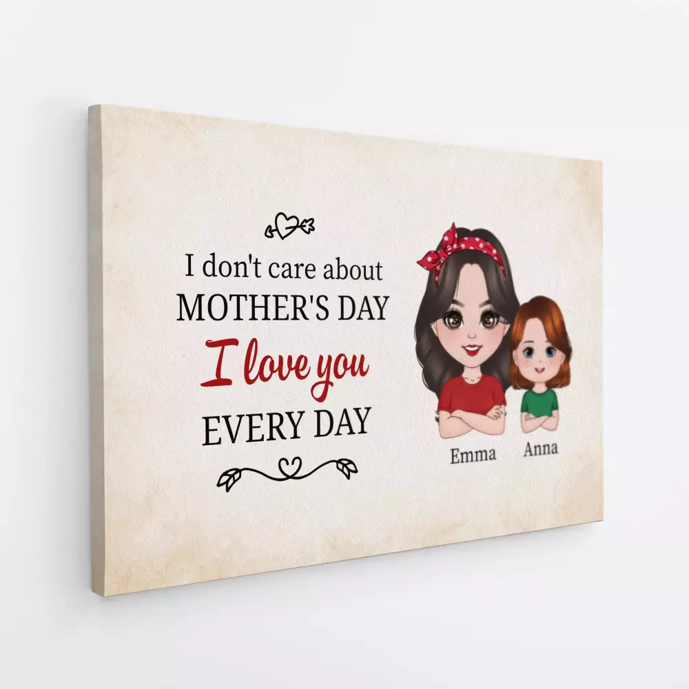 personalised i don t care about grandmother s day i love you every day canvas 1