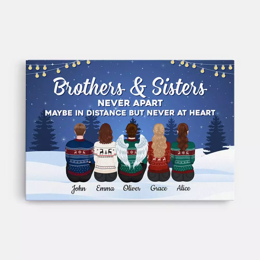 personalised love between brothers and sister canvas