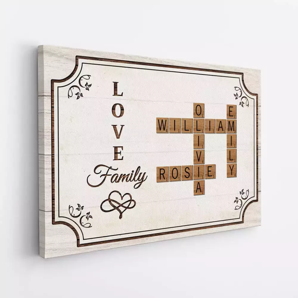 personalised together we make a family crossword canvas with photo 1