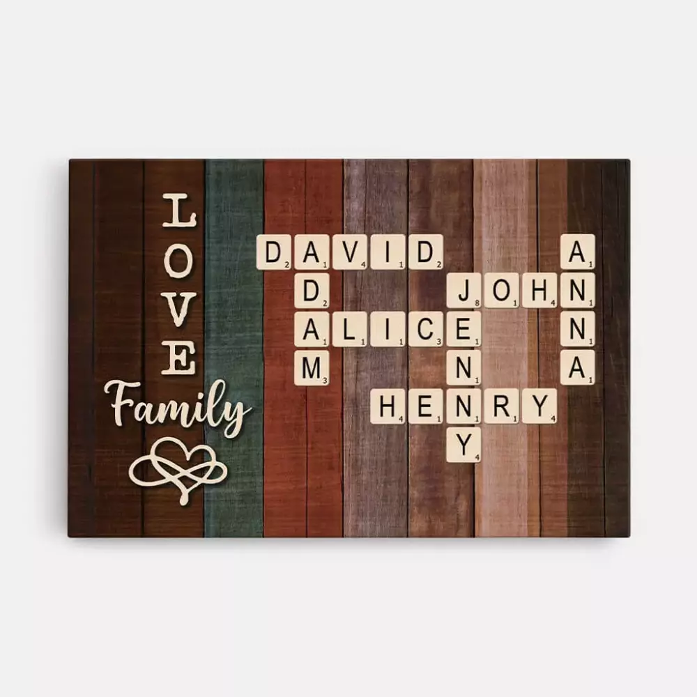 personalised love family puzzle canvas for parents