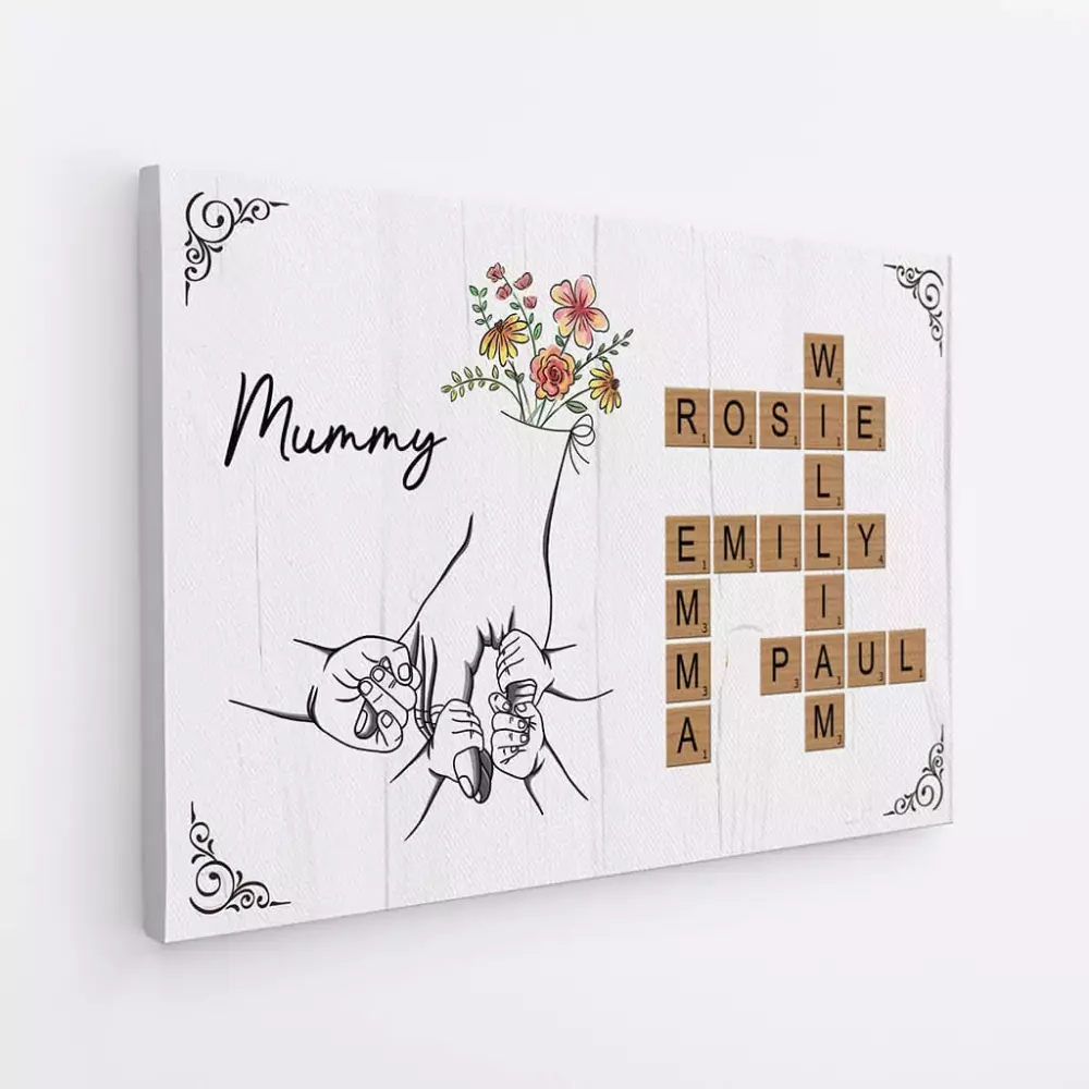personalised retro crossword canvas for grandma 1