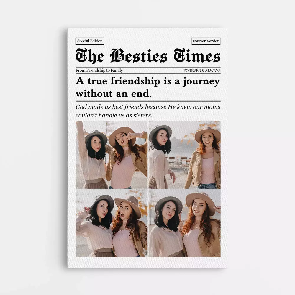personalised the besties times canvas print