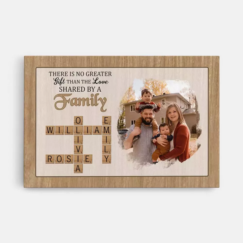 personalised family a little bit of crazy crossword canvas art print