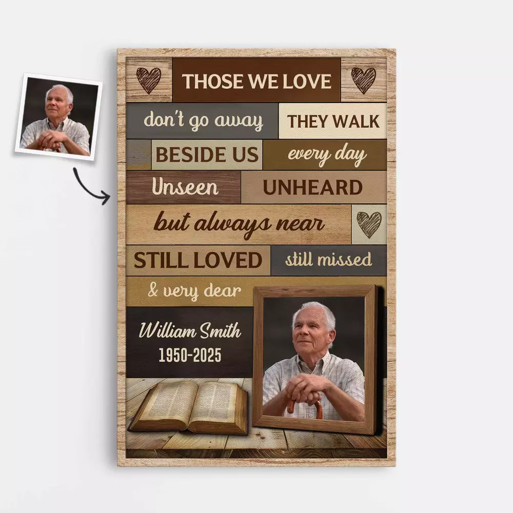 personalised other things may change us but we start and end with family photo canvas 1