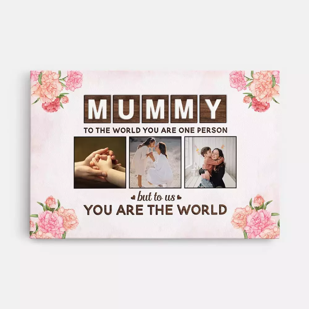 personalised to the world you are a mother photo canvas