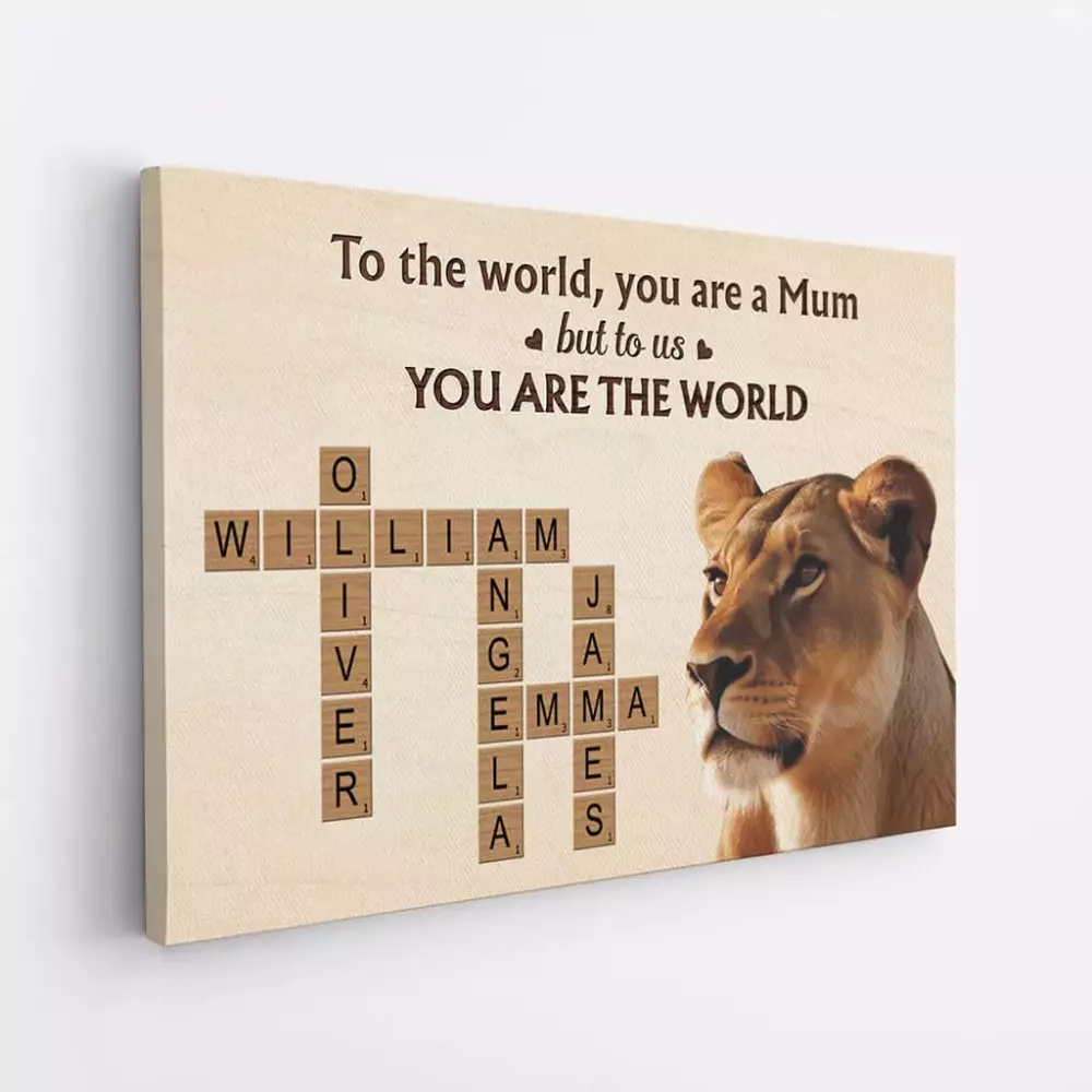 personalised the world is amazing because you re in it photo collage canvas in black white 1