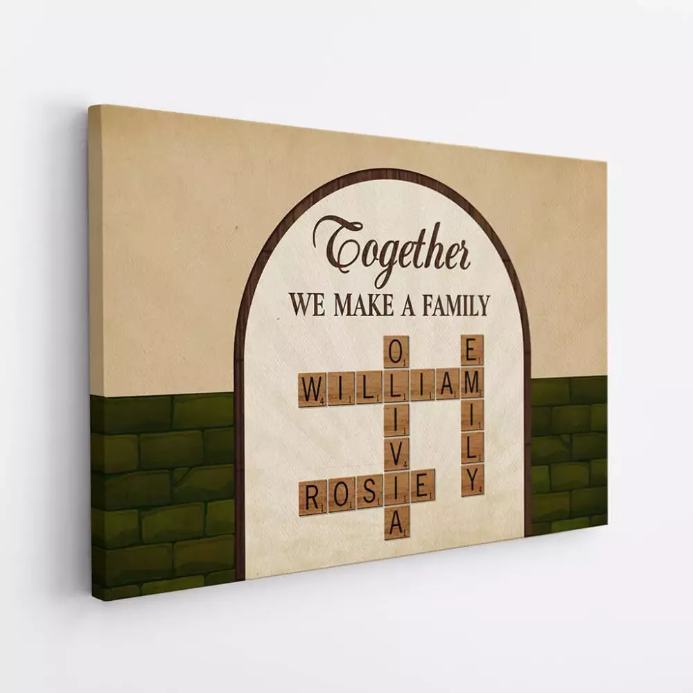 personalised together we make a family crossword canvas 7