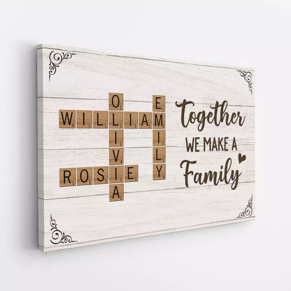 personalised together we make a family puzzle canvas 2