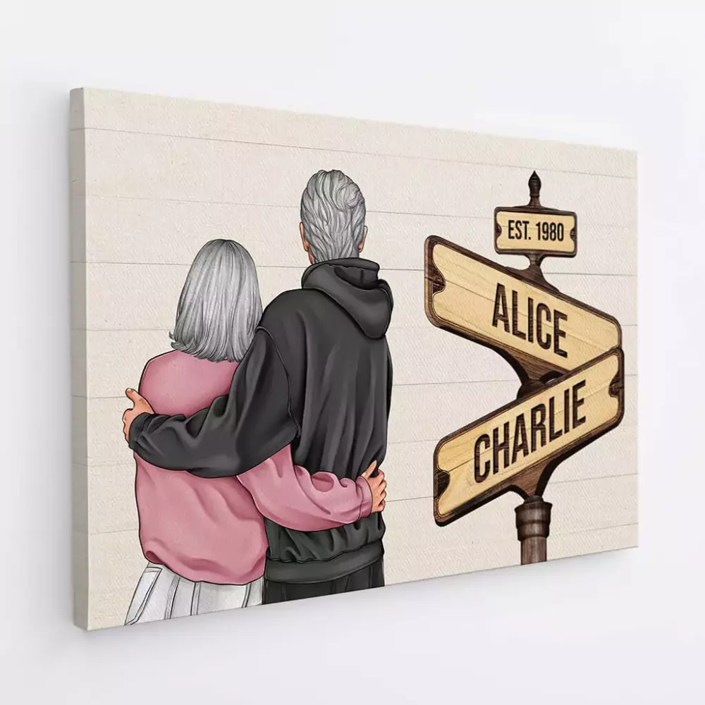 personalised family canvas with crossword puzzle art