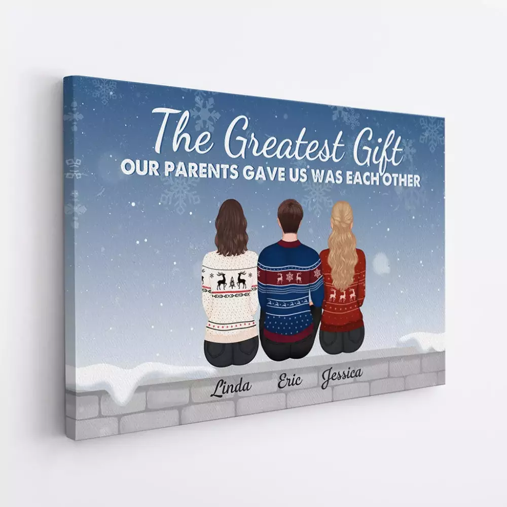 personalised the love between family is forever crossword canvas wall art 1