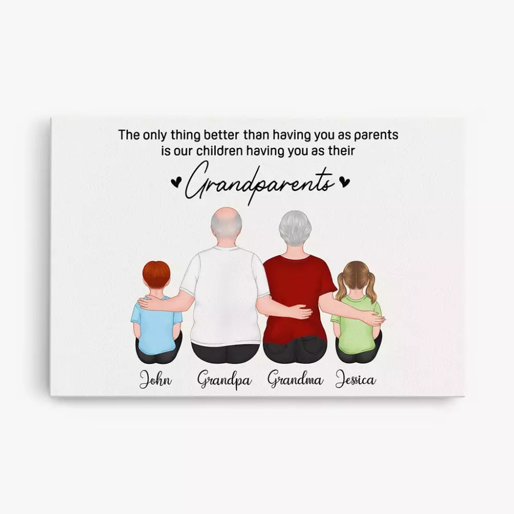 the only thing personalised gifts canvas for grandad grandma