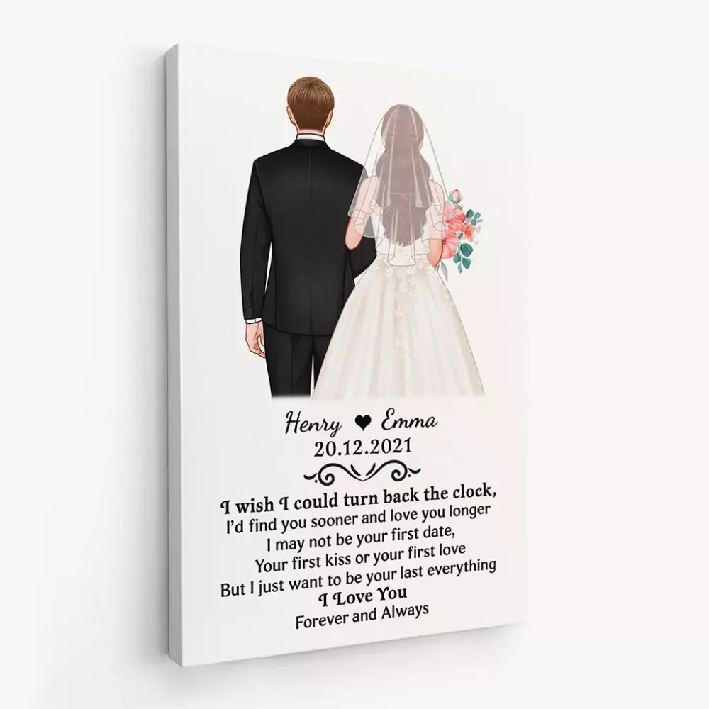 turn back the clock personalised gifts canvas for couples lovers 1