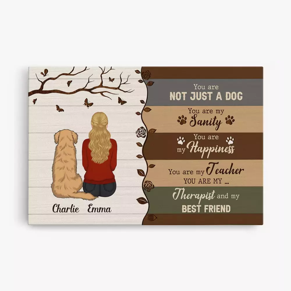 you are not just a dog personalised gifts canvas for dog lovers