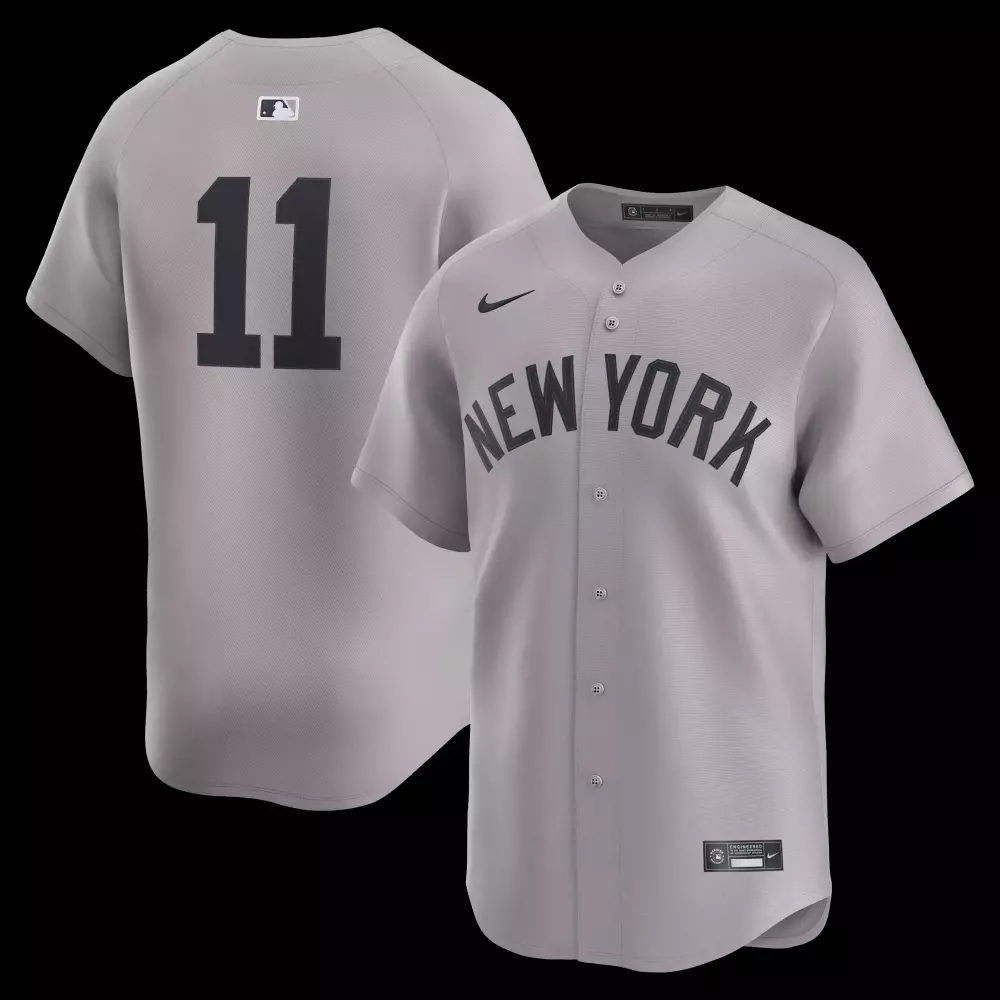 anthony volpe new york yankees nike road limited player jersey gray