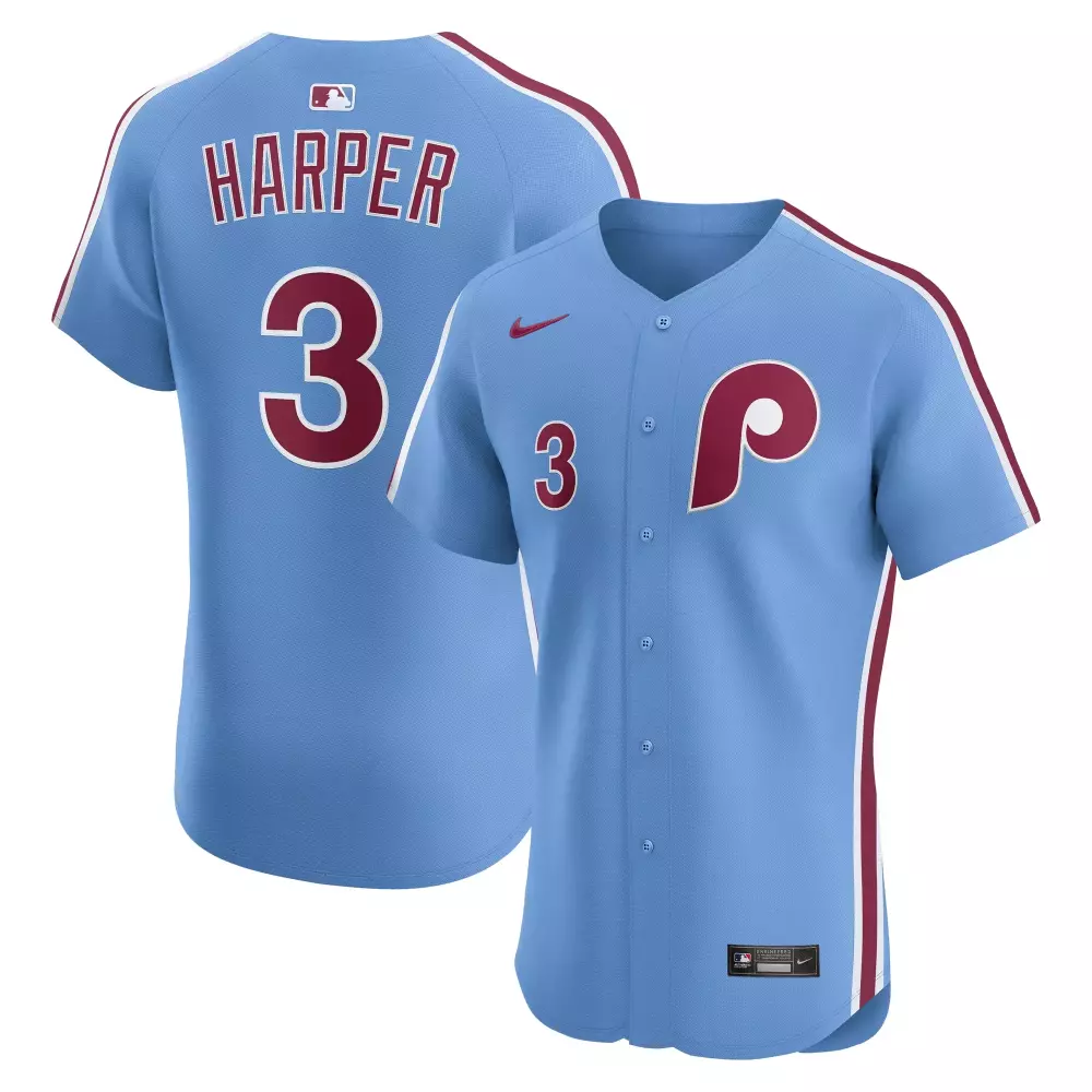 bryce harper philadelphia phillies nike alternate elite jersey light blue