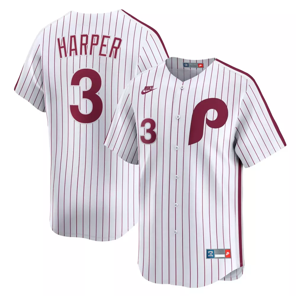 bryce harper philadelphia phillies nike cooperstown collection limited jersey white
