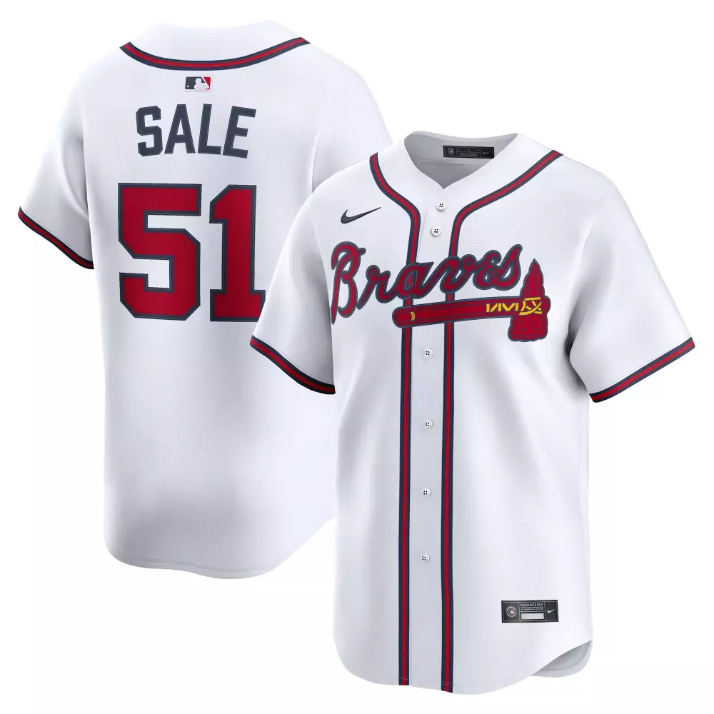 chris sale atlanta braves nike home limited player jersey white