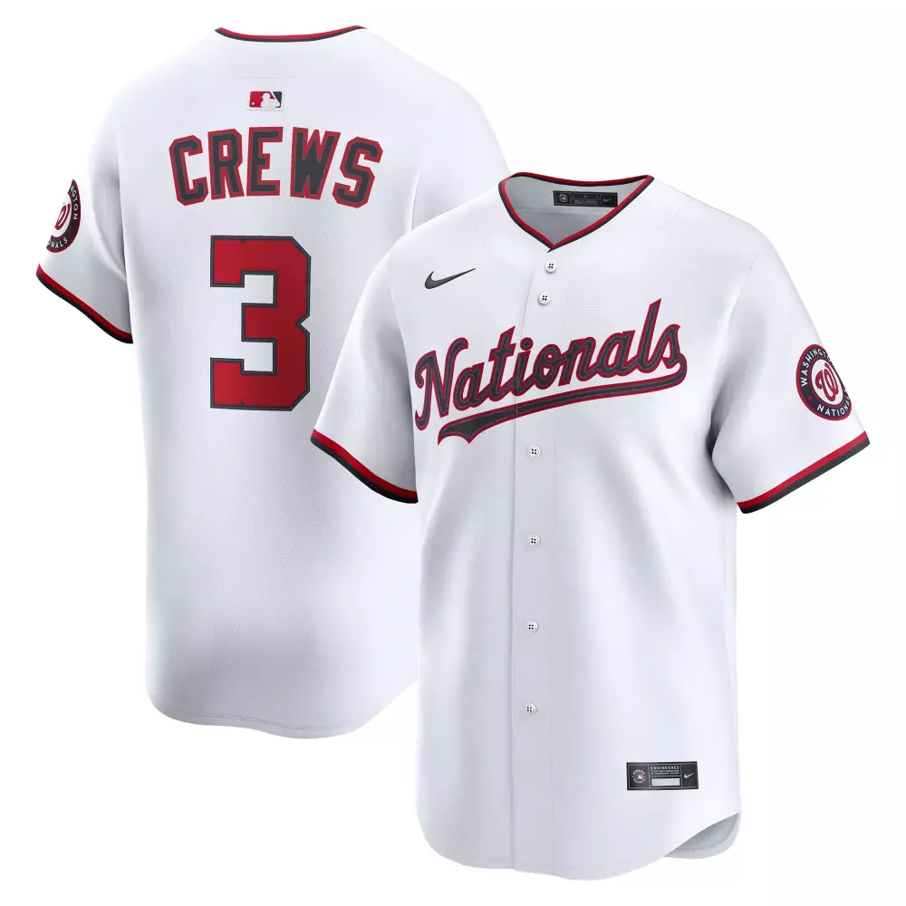 dylan crews washington nationals nike home limited player jersey white