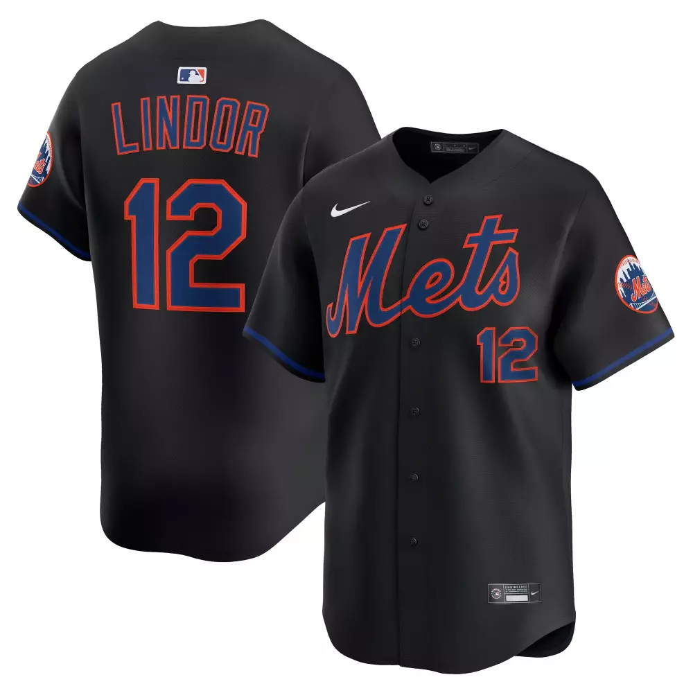 francisco lindor new york mets nike alternate limited jersey black