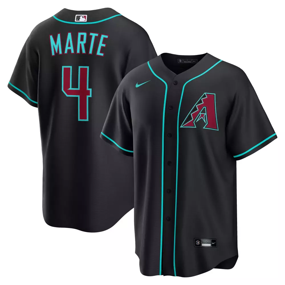 ketel marte arizona diamondbacks nike alternate replica jersey black