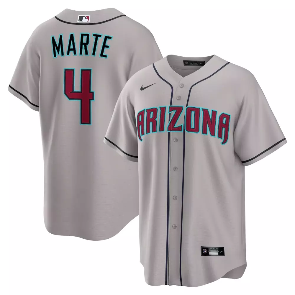 ketel marte arizona diamondbacks nike road replica jersey gray