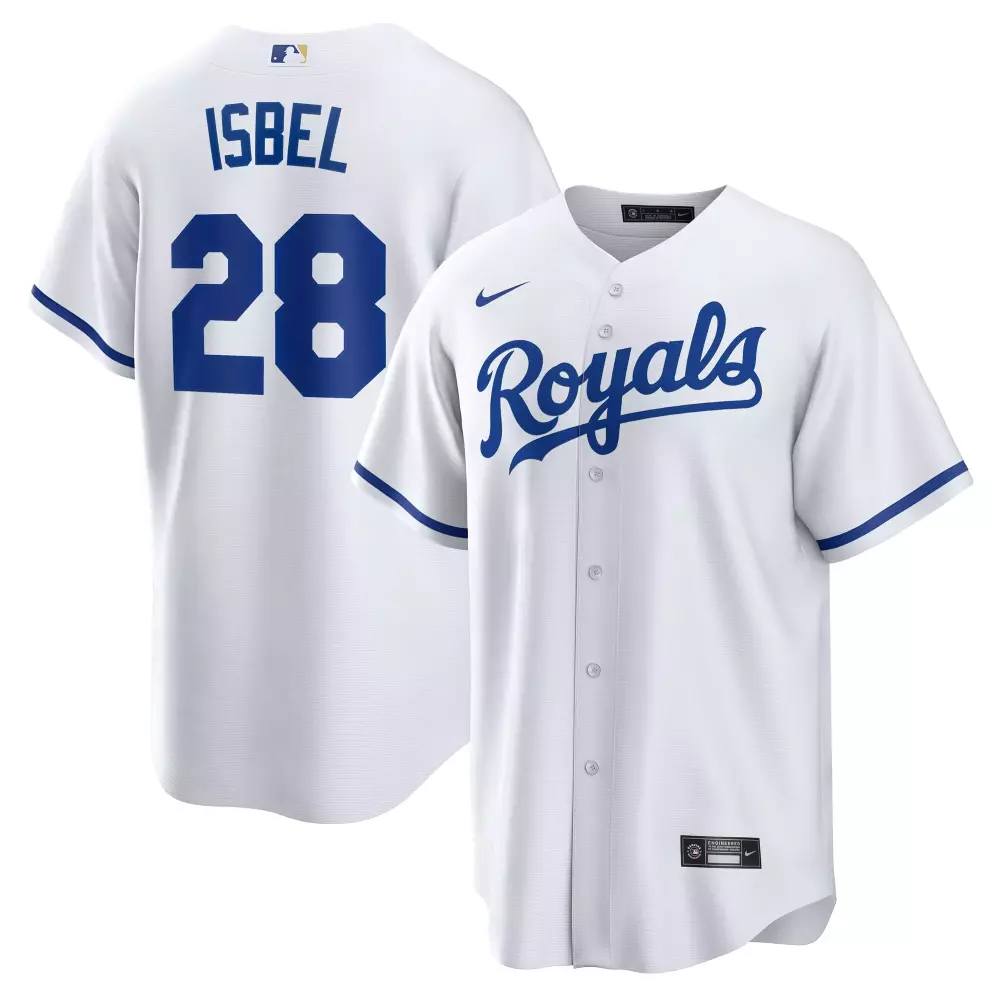 kyle isbel kansas city royals nike home replica jersey white