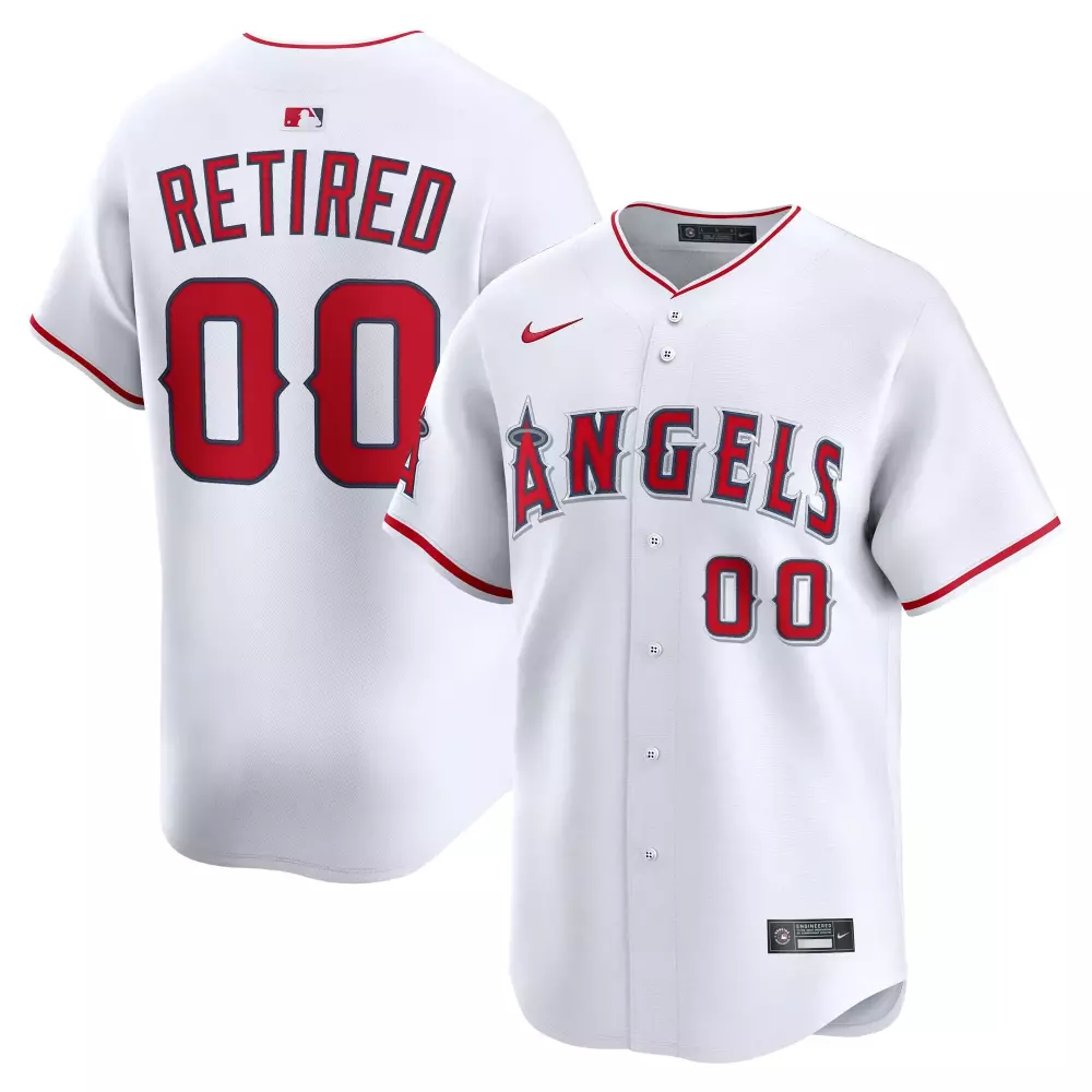 los angeles angels nike home limited pick a player retired roster jersey white