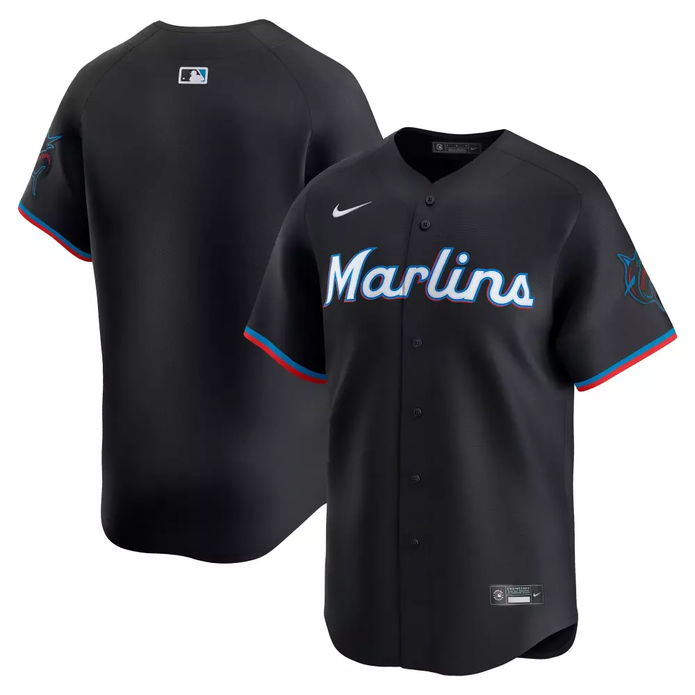 miami marlins nike alternate limited jersey black