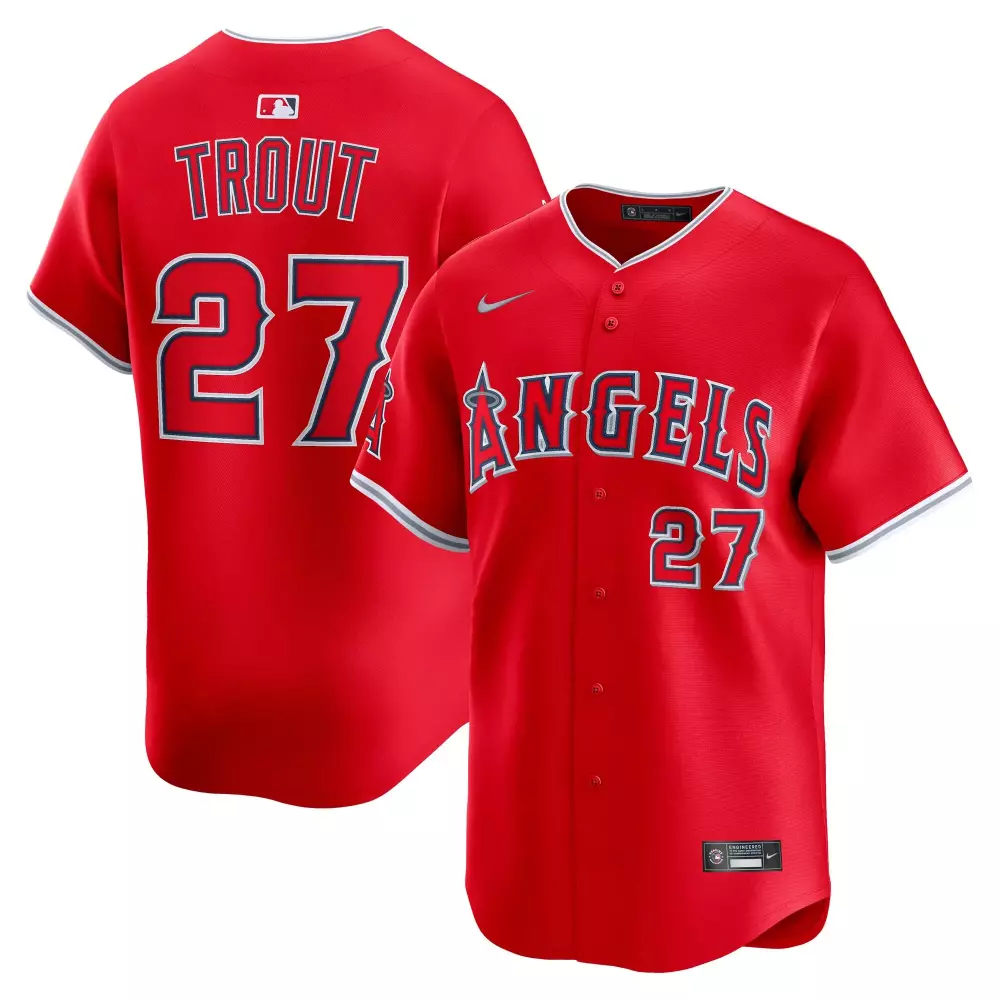mike trout los angeles angels nike alternate limited player jersey red