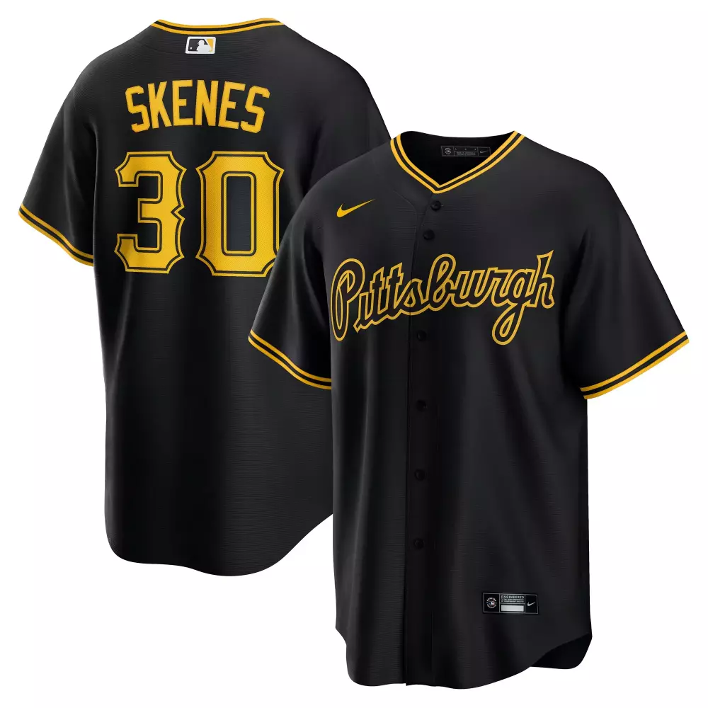 paul skenes pittsburgh pirates nike alternate 2 replica jersey black