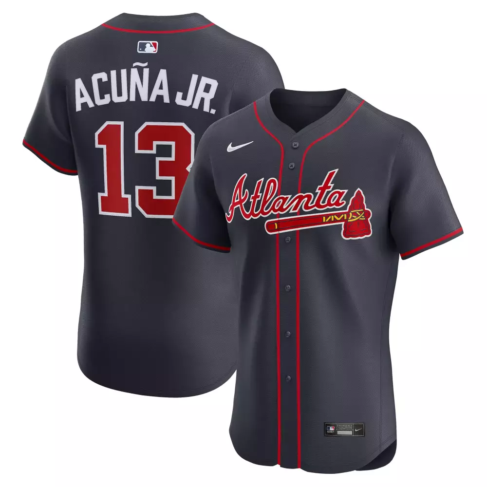 ronald acu a jr atlanta braves nike alternate elite jersey navy