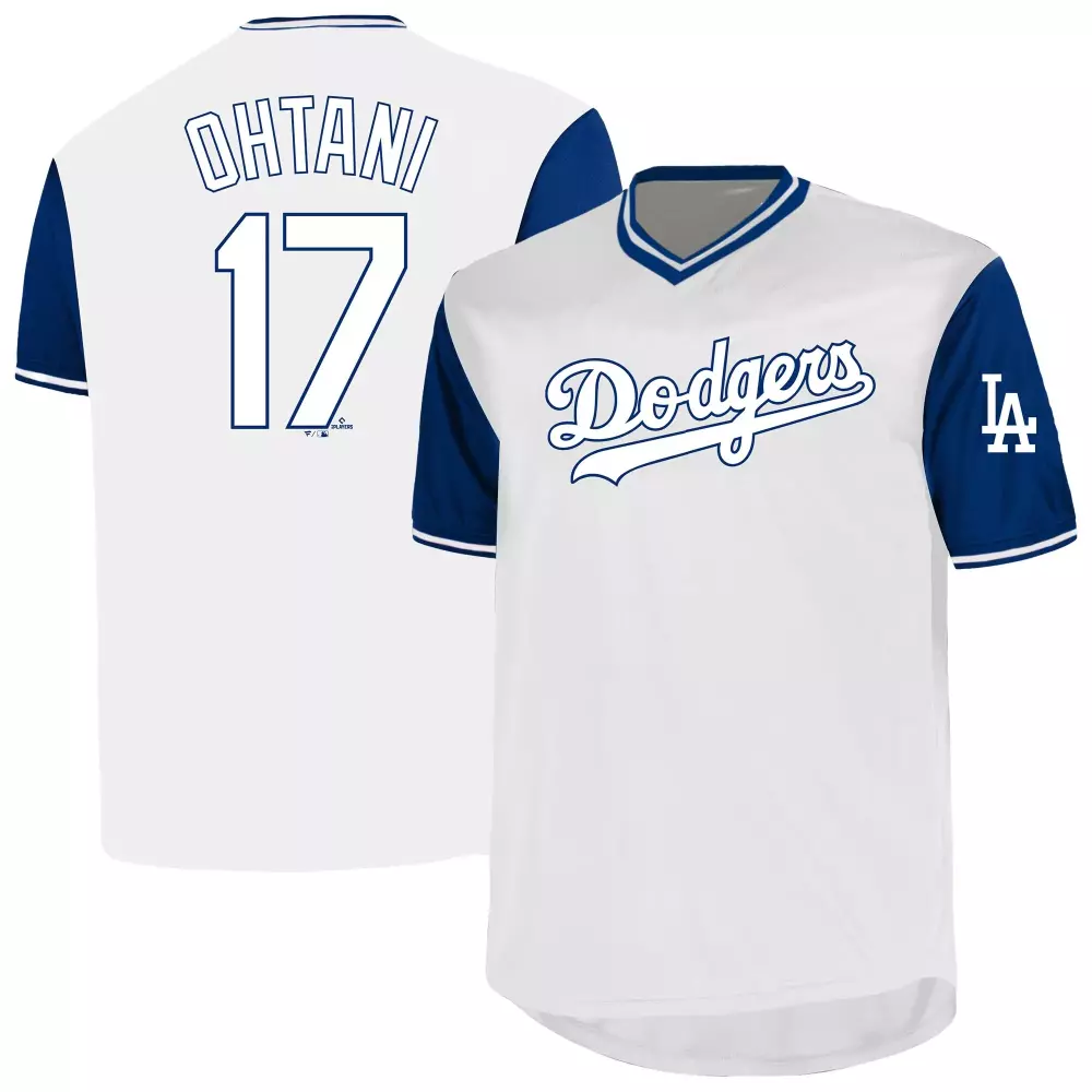 shohei ohtani los angeles dodgers profile big tall name number birdeye v neck t shirt white