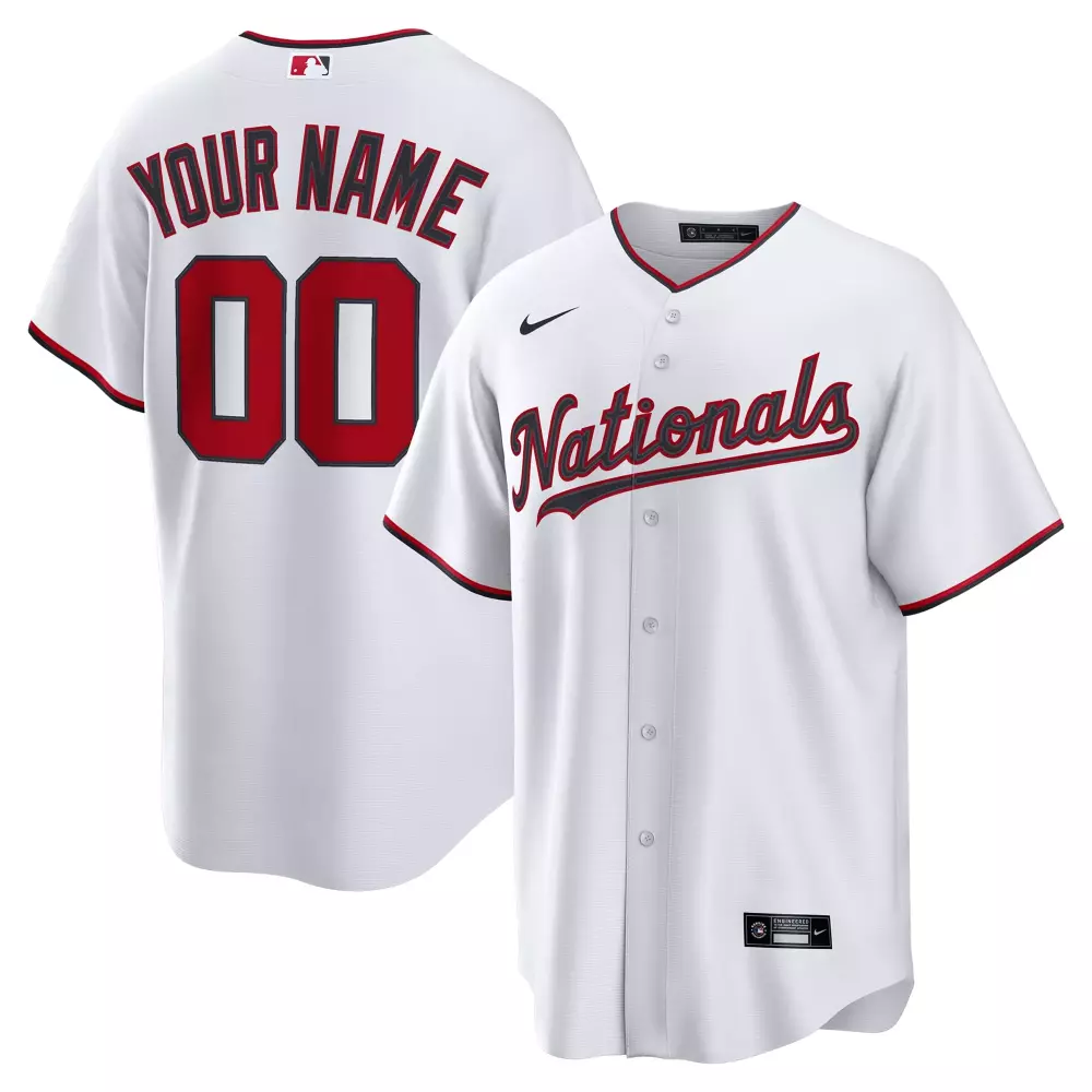 washington nationals nike home custom replica jersey white
