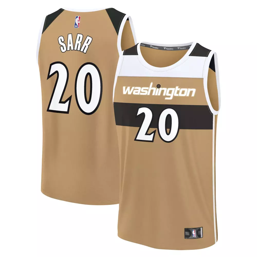 alex sarr washington wizards fanatics 2025 26 city edition fast break jersey gold