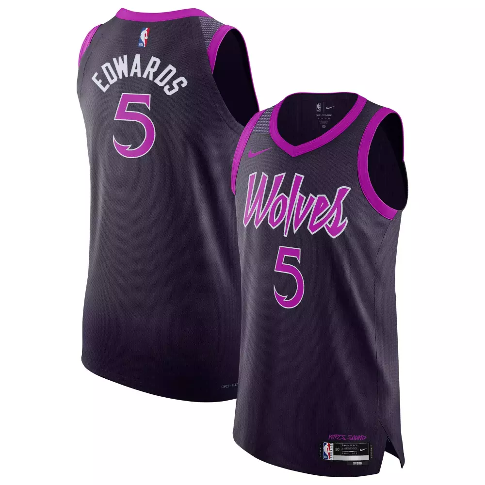 anthony edwards minnesota timberwolves nike unisex 2025 26 authentic jersey city edition purple