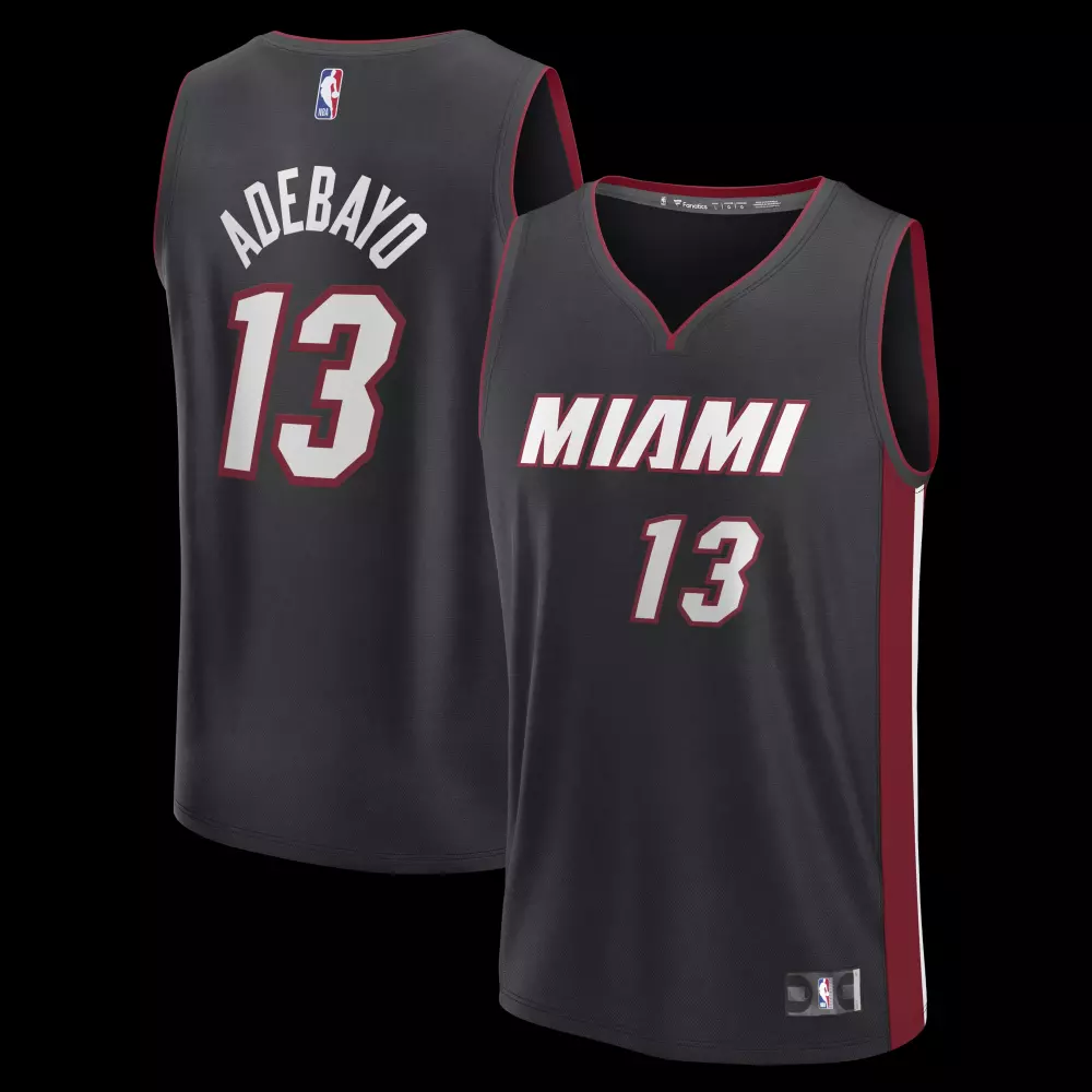 bam adebayo miami heat fanatics fast break replica jersey black icon edition