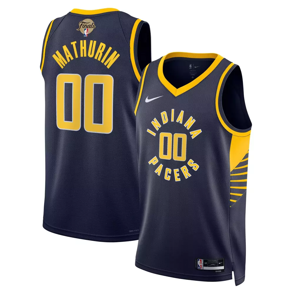 bennedict mathurin indiana pacers nike unisex 2025 nba finals swingman jersey icon edition navy