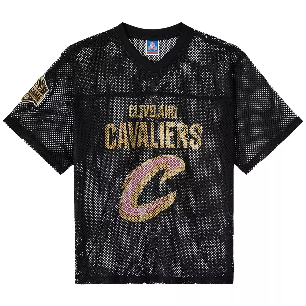 cleveland cavaliers ovo x nba mesh football fashion jersey black