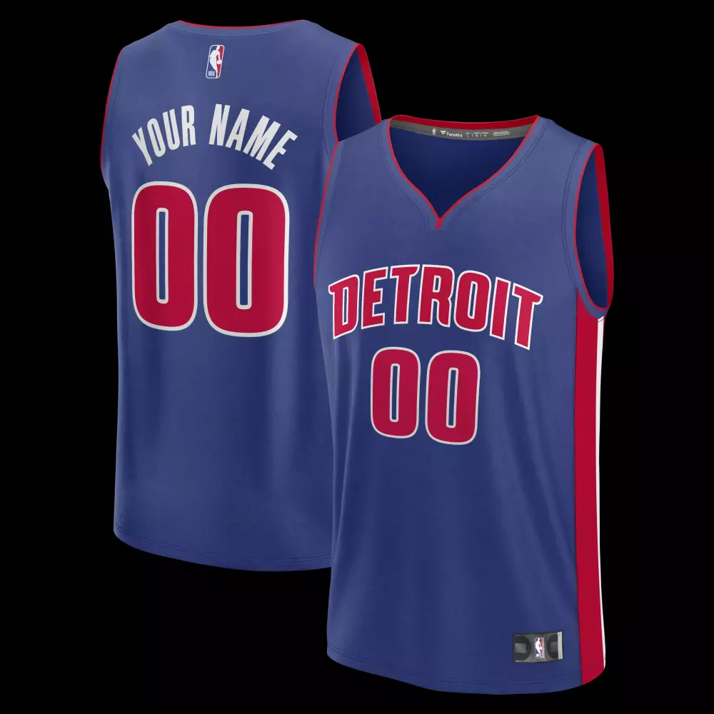 detroit pistons fanatics fastbreak custom jersey icon edition blue