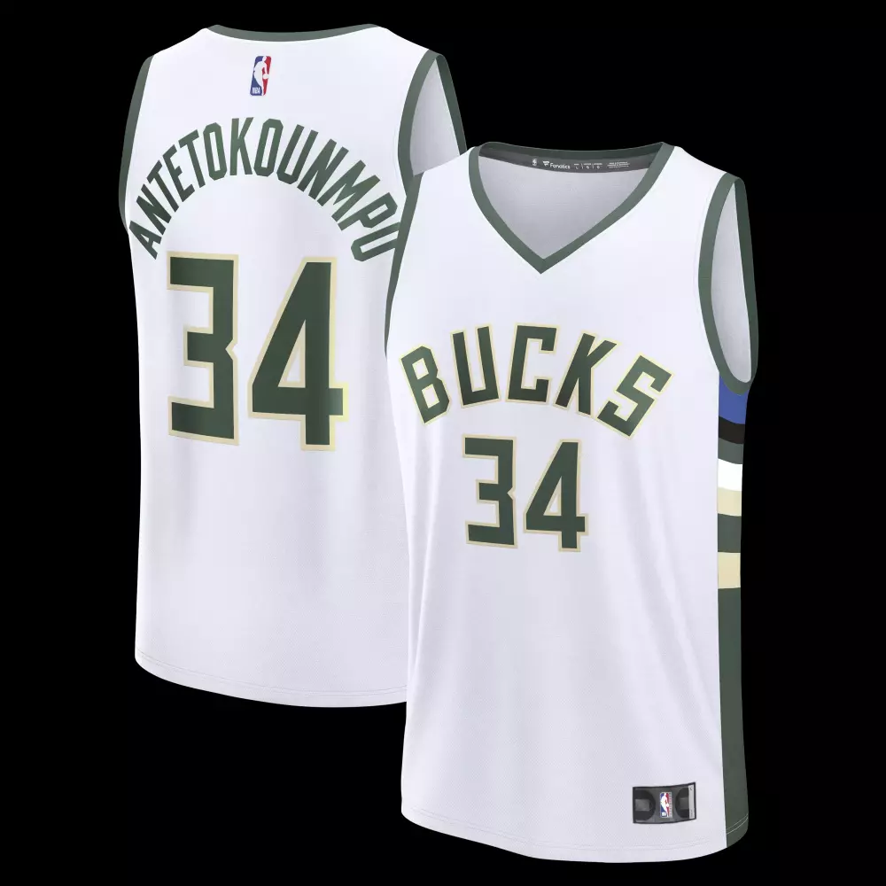 giannis antetokounmpo milwaukee bucks fanatics fast break replica player jersey association edition white