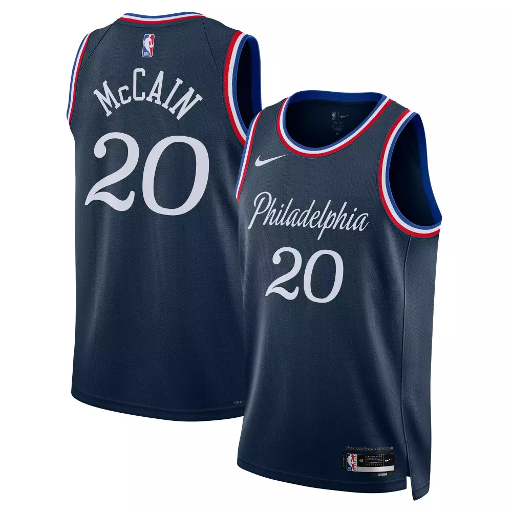 jared mccain philadelphia 76ers nike swingman jersey icon edition royal