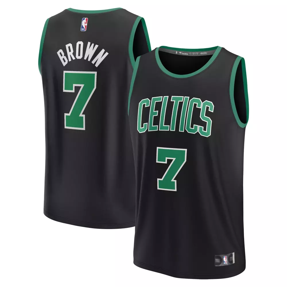 jaylen brown boston celtics fanatics fast break replica player jersey statement edition black
