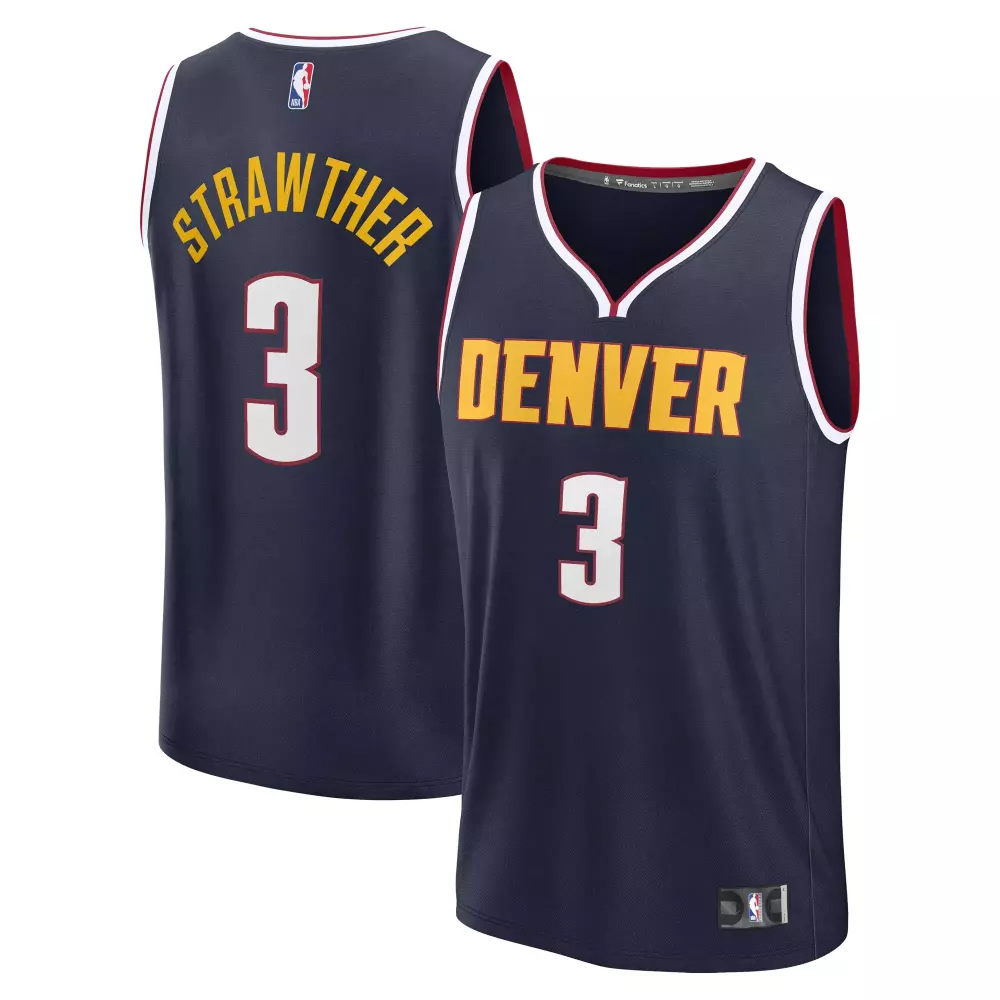 julian strawther denver nuggets fanatics fast break replica player jersey icon edition navy