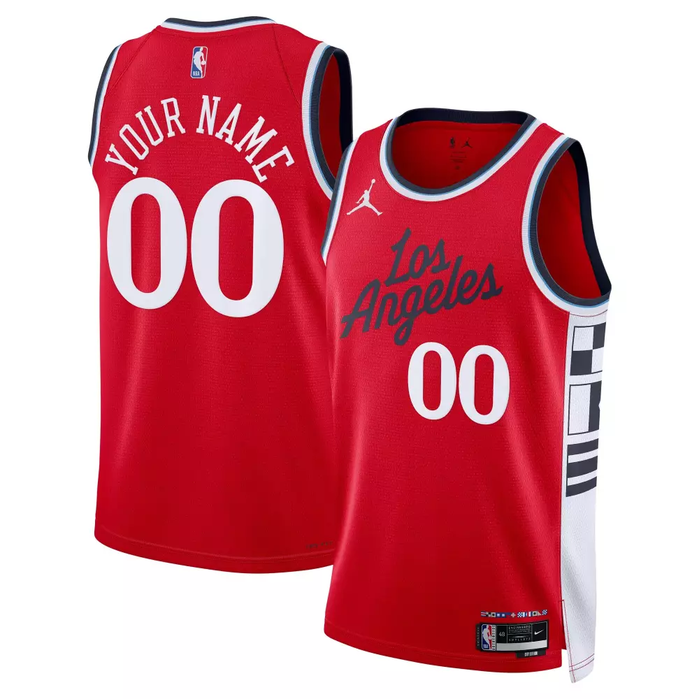 la clippers jordan brand unisex 2024 25 custom swingman jersey statement edition red