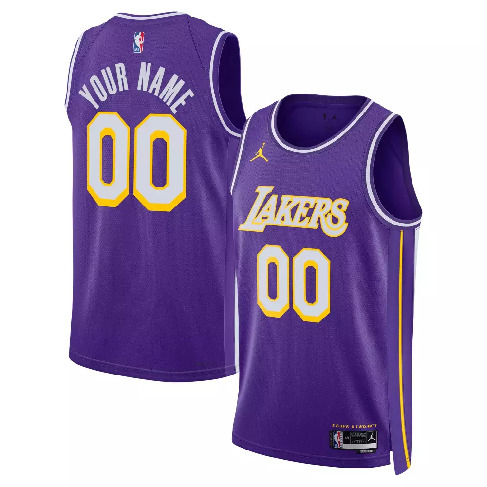 los angeles lakers jordan brand unisex swingman custom jersey statement edition purple