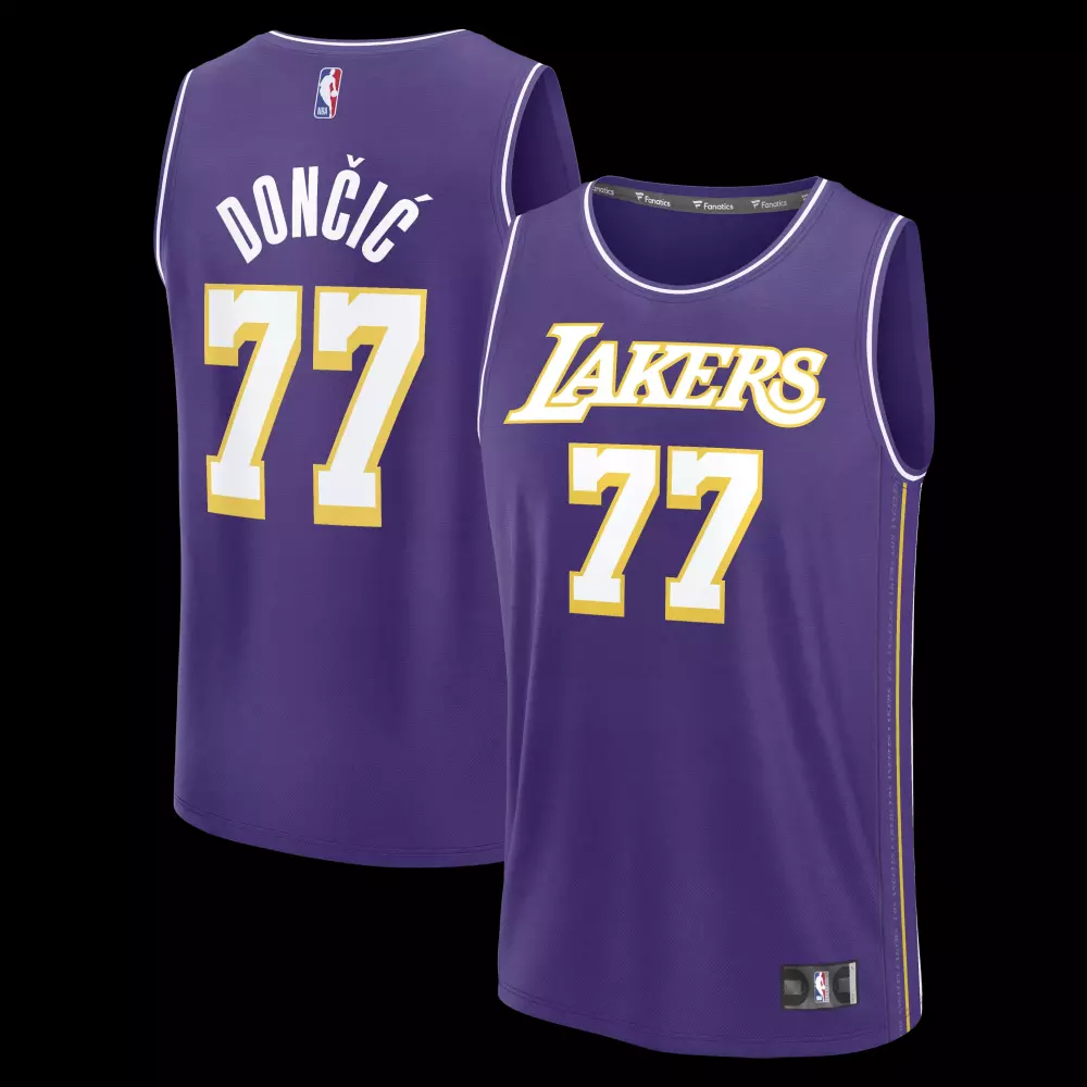 luka don i los angeles lakers fanatics fast break jersey statement edition purple