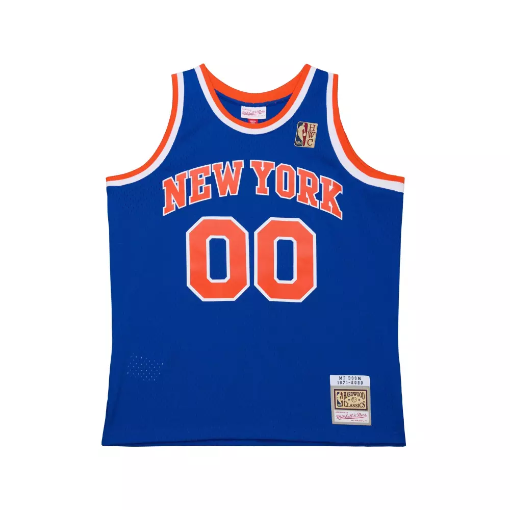 mf doom x ny knicks x mitchell ness a new york story fashion jersey blue