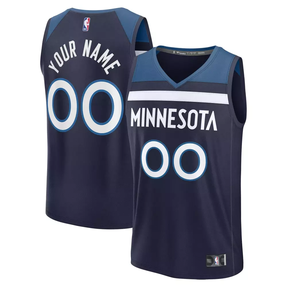 minnesota timberwolves fanatics fastbreak custom jersey icon edition navy