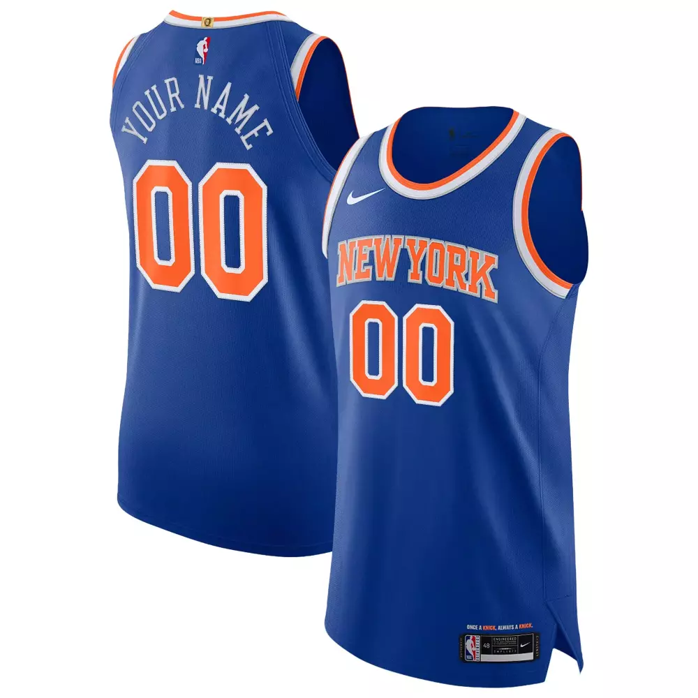 new york knicks nike authentic custom jersey icon edition blue